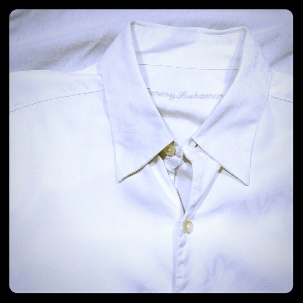 Large Tommy Bahama White Floral Shirt